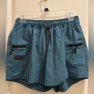 Bearded Goat Summit Shorts Teal Women’s Size Large  Drawstring Hiking Outdoorsy